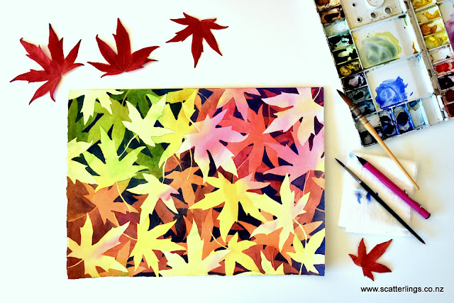 Working on a pattern of Liquidambar leaves
