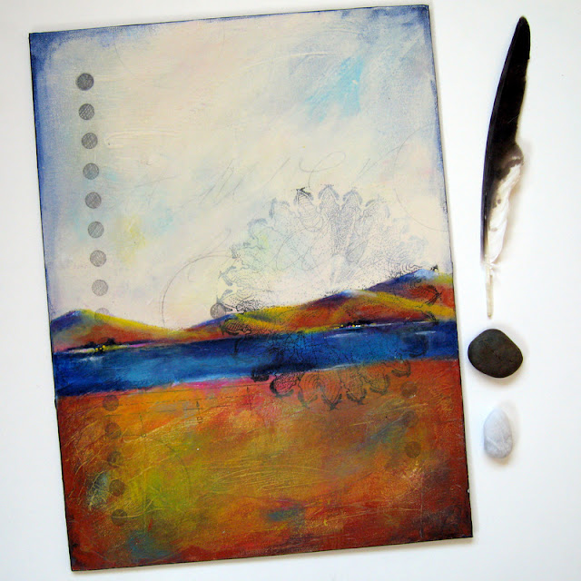 "It Never Ends". Mixed media abstract painting.