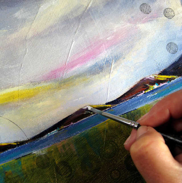 Adding a touch of snow to the hills.