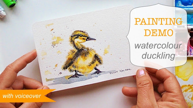 painting a watercolour duckling