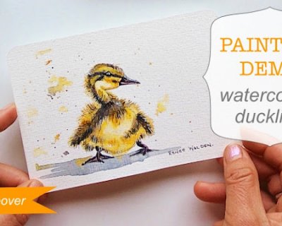 painting a watercolour duckling