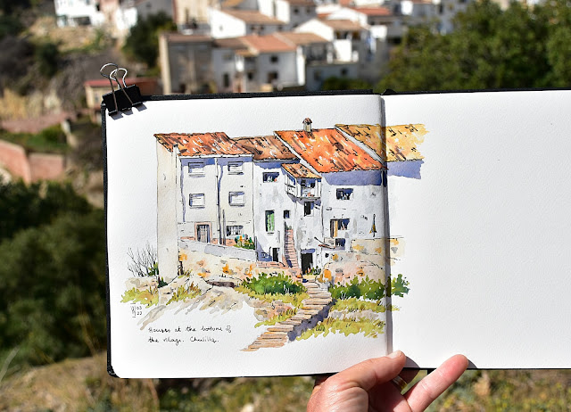 terraced houses in chulilla, spain