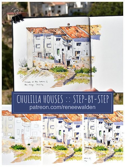 Step-by-step urban sketch