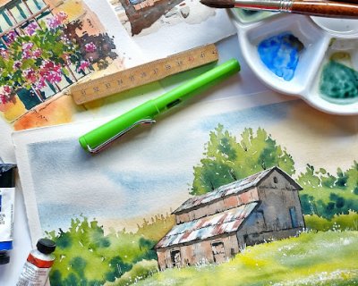 we painted pretty old barns & ruins