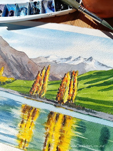 Autumn poplars, Dublin Bay, Wanaka, New Zealand