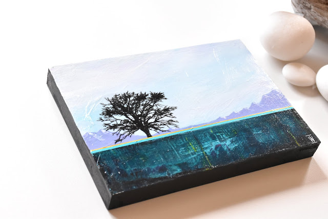 "Alone" - winter abstract landscape painting