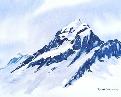 painting aoraki / mt cook in watercolour