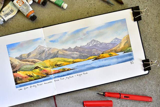 View from Sticky Forest over Lake Wanaka and towards Black Peak, Fog Peak and Niger Peak