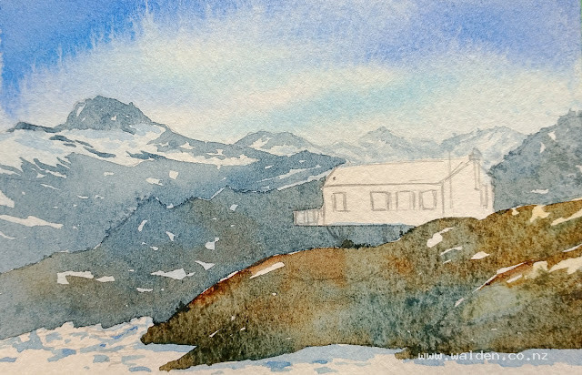 Step 4 - foreground snow and rocks