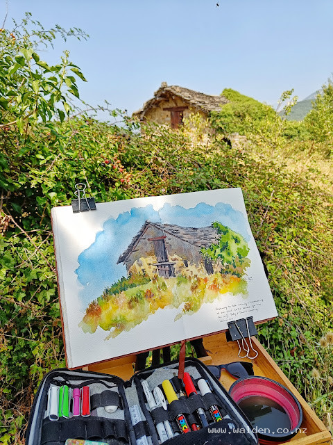 My plein air setup for watercolour painting