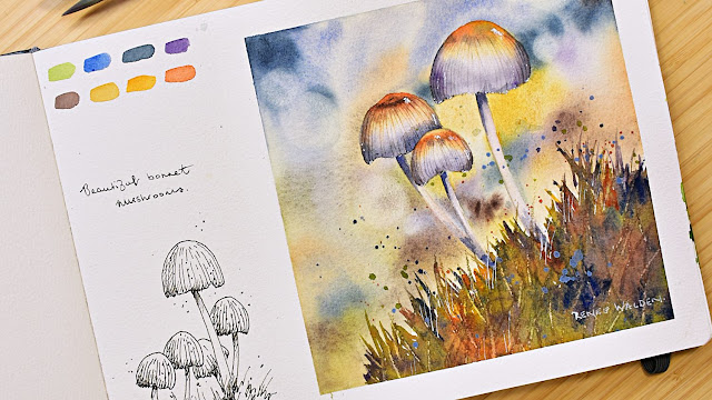 Beautiful bonnet mushrooms