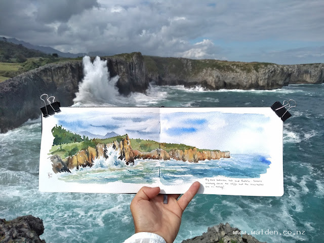 Days of huge seas, days of millpond. The rocky coastline in Asturias is wild and untamed.