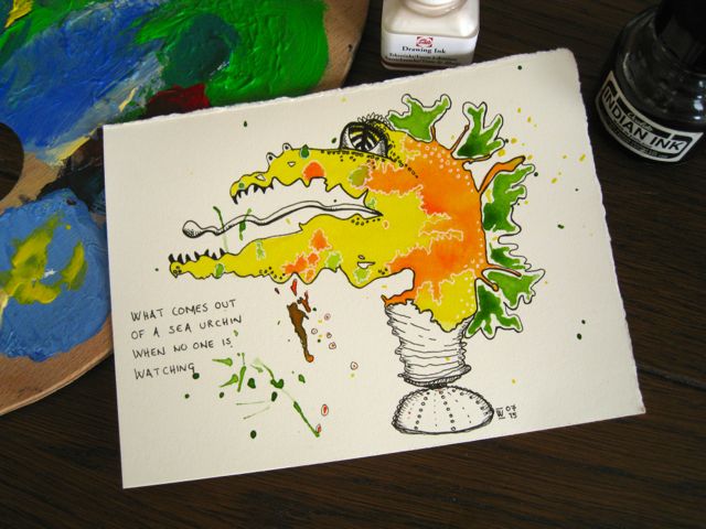 What comes out of a sea urchin when no one is looking