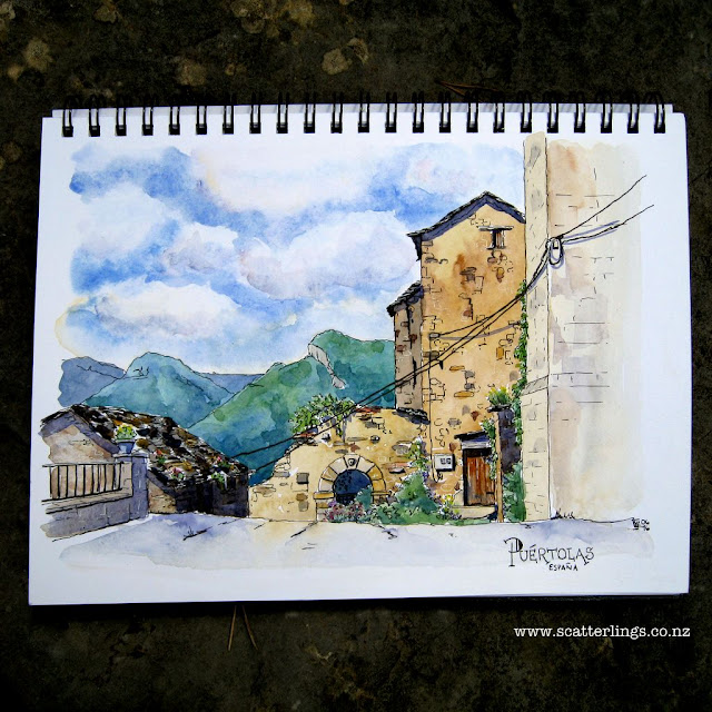 In the old Roman town of Puertolas, in the Pyrenees, Spain.