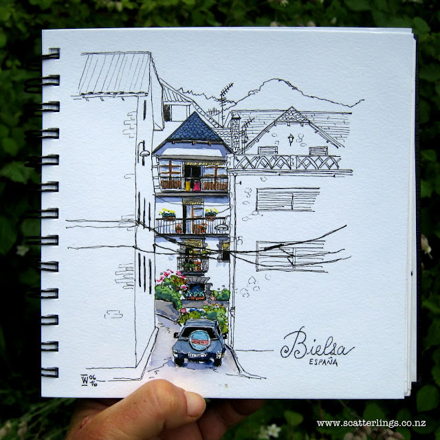 In the town of Bielsa, Spain.