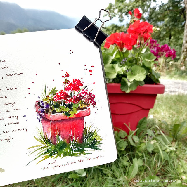 Flower pots everywhere - the French do every bridge, window and corner in style