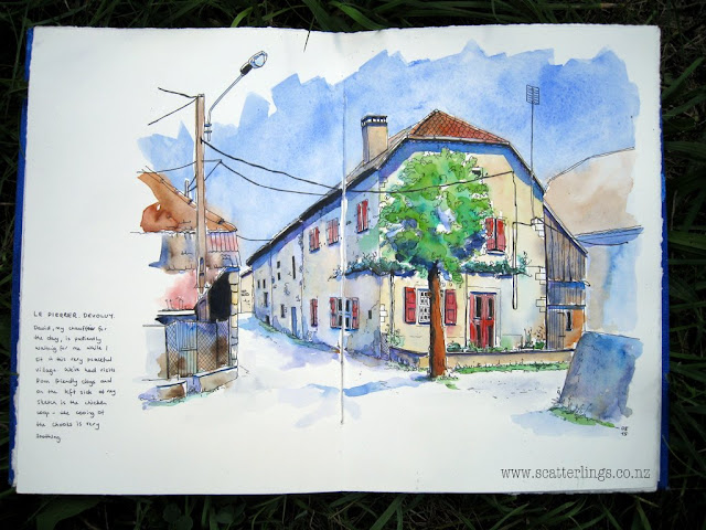 Tiny Le Perrier, Devoluy, France. Getting perspective right is still difficult for me ... so I often choose a scene that forces me to practise.