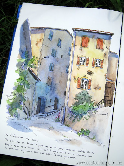 Chatillon-en-Diois. I sketched in this lovely medieval town last year. So many perfect little nooks and alleys to explore.