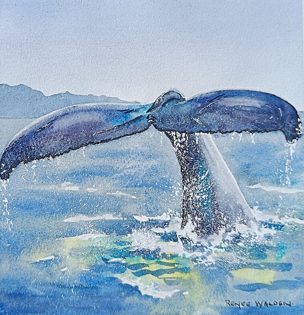 watercolour whale