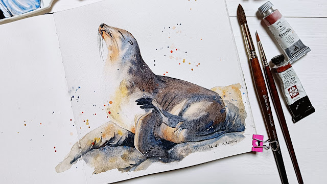watercolour seal