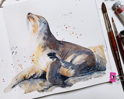 watercolour seal