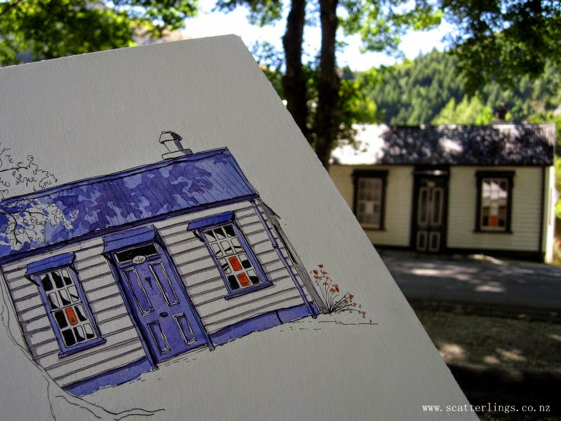 Old Miner's Cottage, urban sketch by Renee Walden