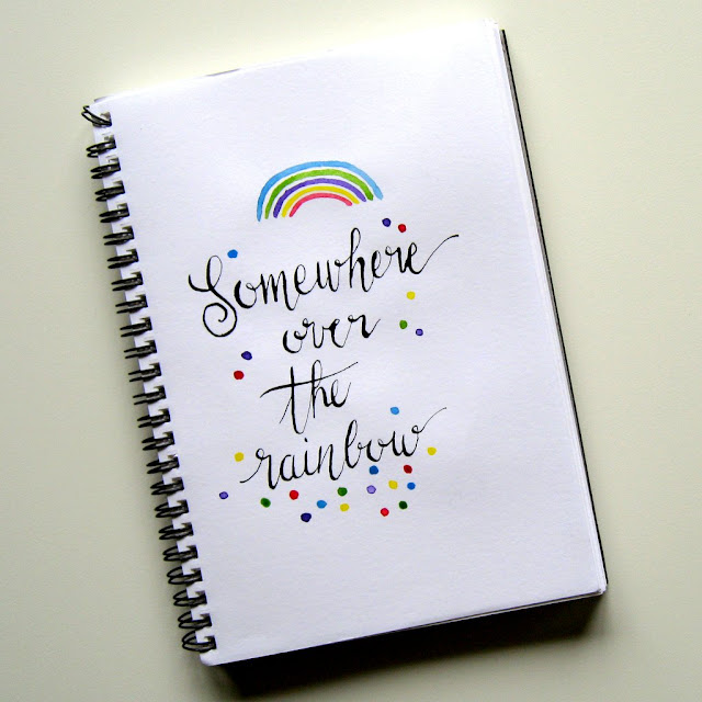 Somewhere Over The Rainbow - old fashioned dip pen with Hunt 108 nib and Indian ink