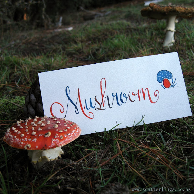 Mushroom - dip pen with acrylic inks