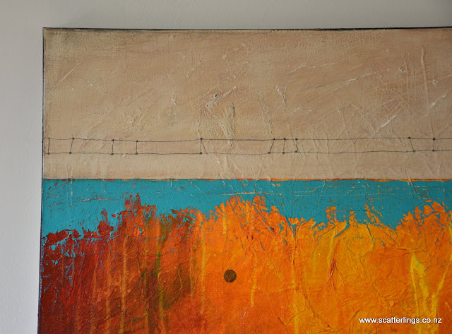 Detail of "Bridge 2" - abstract landscape painting