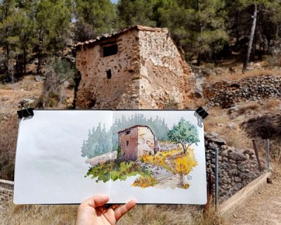 old abandoned building in alto mijares, spain