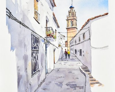 a little street in chulilla, valencia, spain