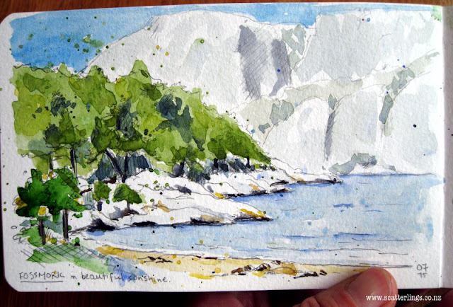 Quick watercolour sketch of Fossmork, Lysefjord, Norway