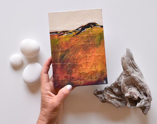 "Summer fields, summer hills 1"- abstract landscape painting SOLD