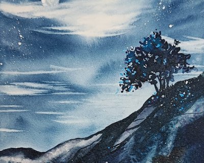nightscape in watercolour