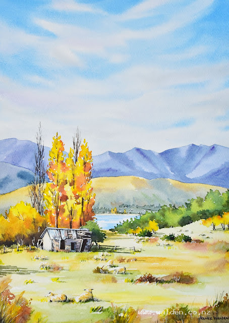Golden Autumn - online watercolour painting lesson