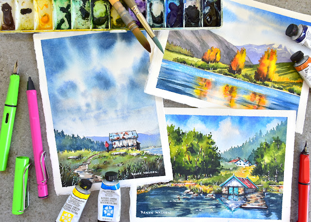 upcoming workshops : painting landscapes in pen and watercolour