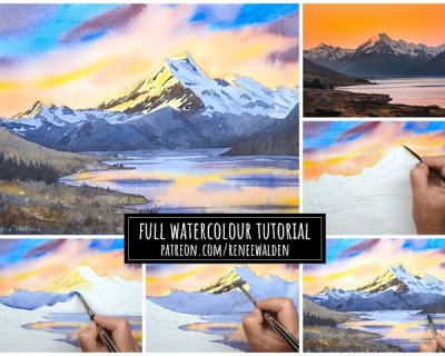 aoraki / mt cook at sunset