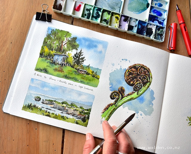 A few little memories captured together on one page in my A4 sketchbook.