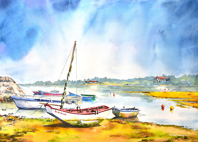 painting old boats - online watercolour lesson