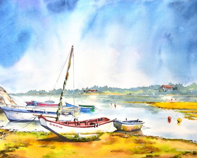 painting old boats - online watercolour lesson