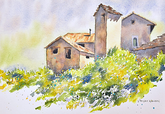 paint a small town in the pyrenees