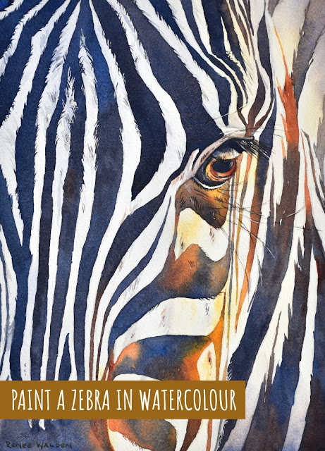 paint a zebra in watercolour