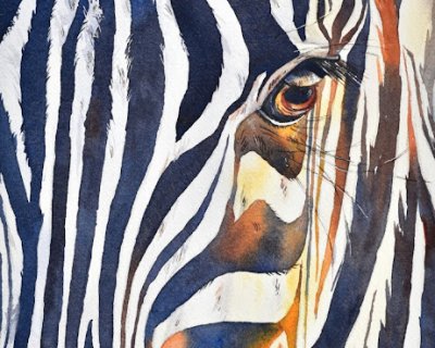 paint a zebra in watercolour