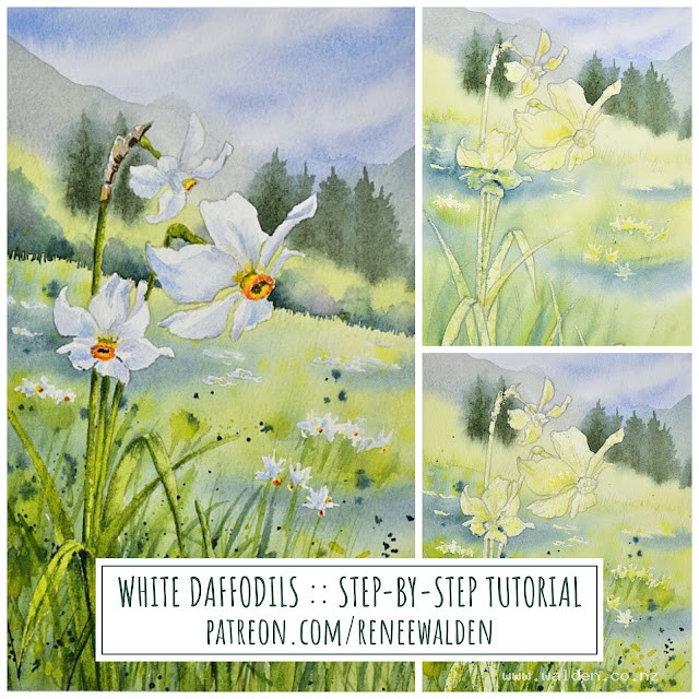 How to paint a wildflower scene in watercolours