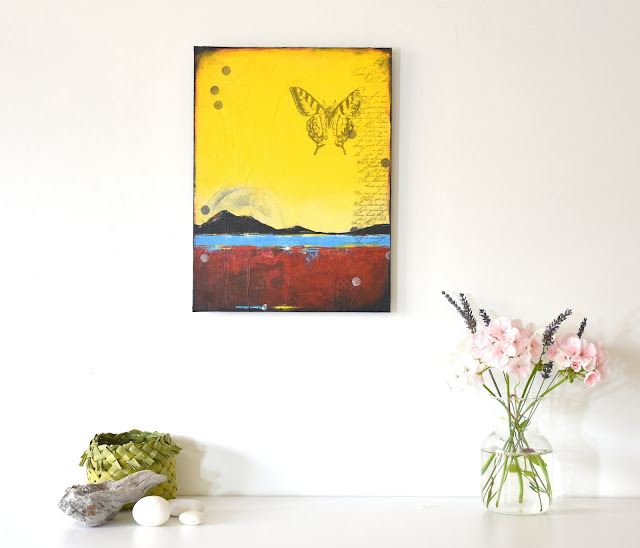 "Tell Me A Story" - mixed media on canvas board