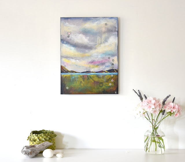 "They say it's going to rain" - mixed media on canvas board