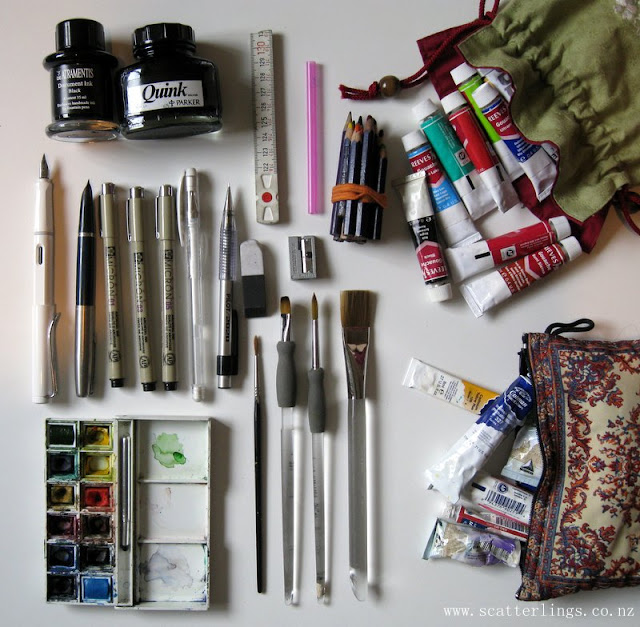 Drawing and painting tools for urban sketching