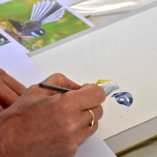 Adding watercolour to a pencil drawing