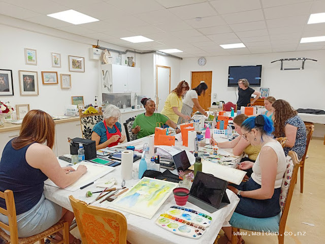 It's not all about painting outside, there's studio time too.