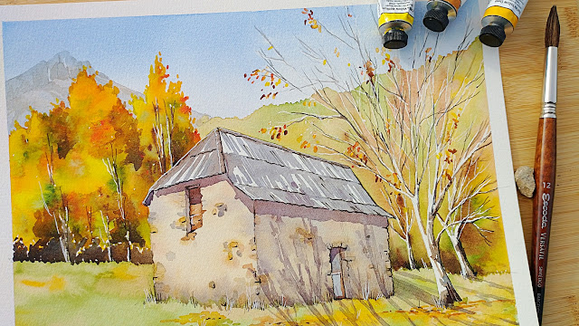 rustic barn in an autumny Pineta Valley